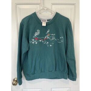 Vintage Grandma Sweatshirt 90s Y2K Christmas Womens L Embroidered Holiday